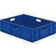 Transport-Stapelkasten 800x600x210 mm blau, geschlossen mit Griffloch