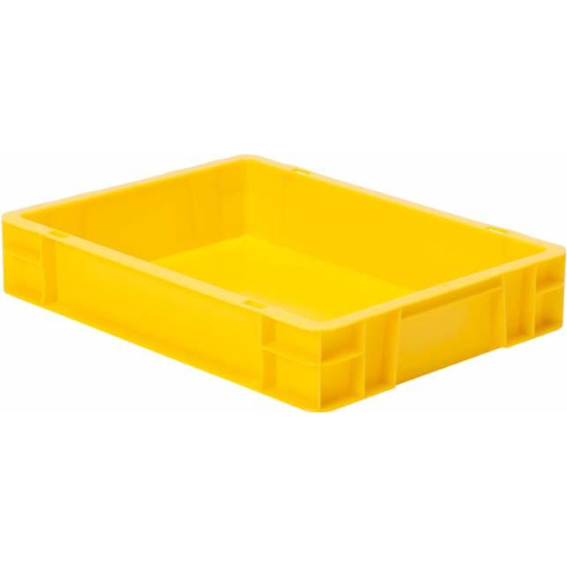Transport-Stapelkasten 400x300x75 mm gelb, geschlossen ohne Griffloch