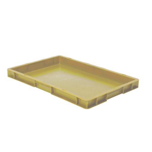 Transport-Stapelkasten 600x400x50 mm gelb, geschlossen ohne Griffloch