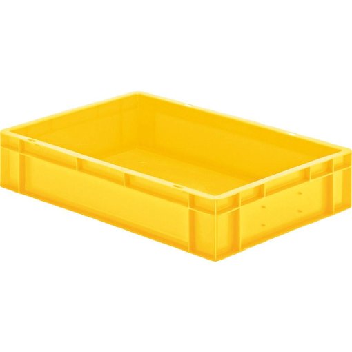 Transport-Stapelkasten 600x400x120 mm gelb, geschlossen ohne Griffloch