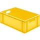 Transport-Stapelkasten 600x400x210 mm gelb, geschlossen mit Griffloch