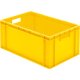Transport-Stapelkasten 600x400x270 mm gelb, geschlossen mit Griffloch
