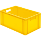 Transport-Stapelkasten 600x400x270 mm gelb, geschlossen mit Griffloch