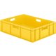 Transport-Stapelkasten 800x600x210 mm gelb, geschlossen mit Griffloch