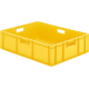 Transport-Stapelkasten 800x600x210 mm gelb, geschlossen mit Griffloch