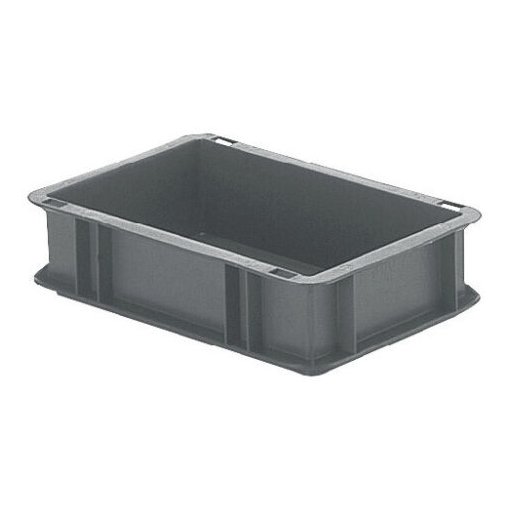 Transport-Stapelkasten 300x200x75 mm grau, geschlossen ohne Griffloch