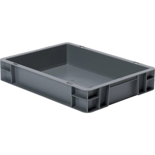 Transport-Stapelkasten 400x300x75 mm grau, geschlossen ohne Griffloch