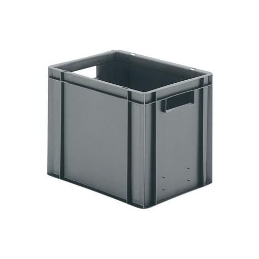 Transport-Stapelkasten 400x300x320 mm grau, geschlossen mit Griffloch