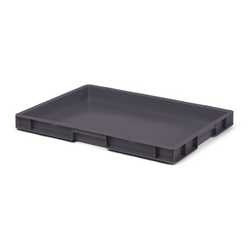 Transport-Stapelkasten 600x400x50 mm grau, geschlossen ohne Griffloch