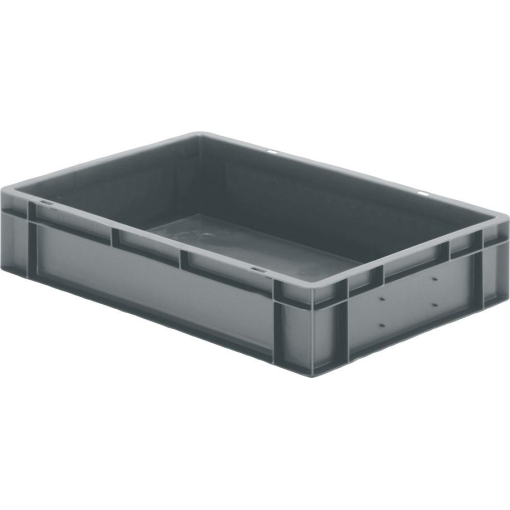 Transport-Stapelkasten 600x400x120 mm grau, geschlossen ohne Griffloch
