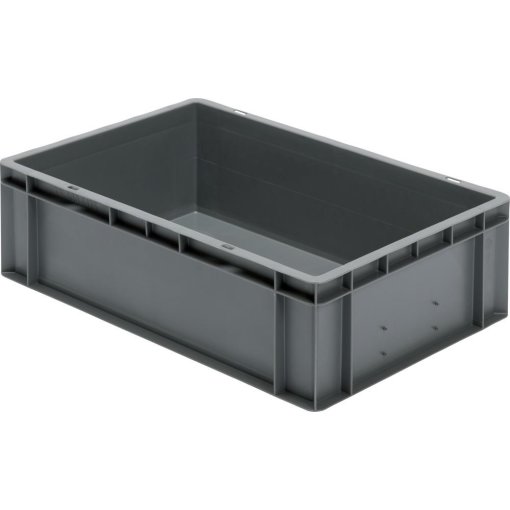 Transport-Stapelkasten 600x400x175 mm grau, geschlossen ohne Griffloch