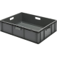 Transport-Stapelkasten 800x600x210 mm grau, geschlossen mit Griffloch