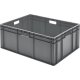 Transport-Stapelkasten 800x600x320 mm grau, geschlossen mit Griffloch