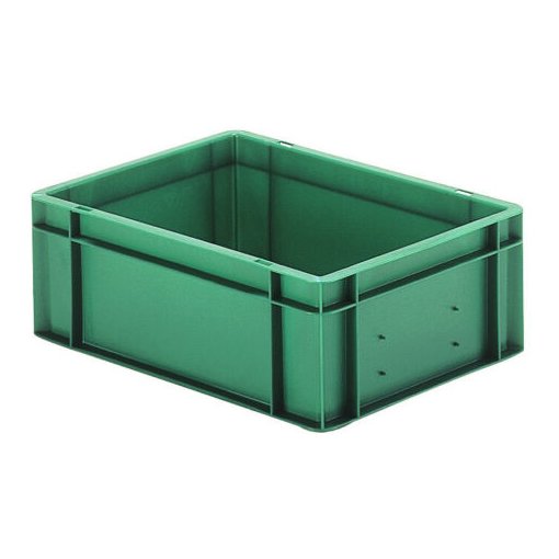 Transport-Stapelkasten 400x300x145 mm grün, geschlossen ohne Griffloch