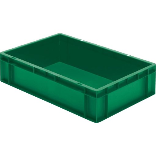 Transport-Stapelkasten 600x400x145 mm grün, geschlossen ohne Griffloch