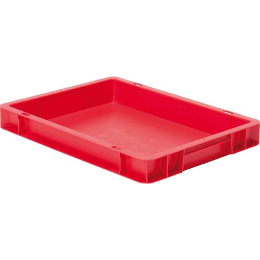 Transport-Stapelkasten 400x300x50 mm rot, geschlossen ohne Griffloch