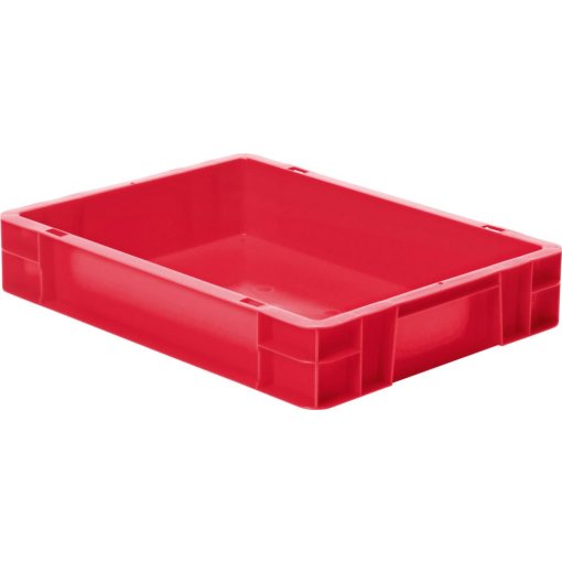 Transport-Stapelkasten 400x300x75 mm rot, geschlossen ohne Griffloch