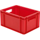 Transport-Stapelkasten 400x300x210 mm rot, geschlossen mit Griffloch