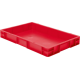 Transport-Stapelkasten 600x400x75 mm rot, geschlossen ohne Griffloch