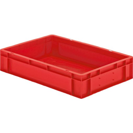 Transport-Stapelkasten 600x400x120 mm rot, geschlossen ohne Griffloch