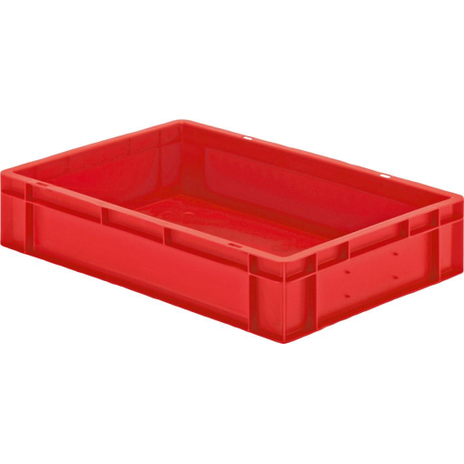 Transport-Stapelkasten 600x400x120 mm rot, geschlossen ohne Griffloch