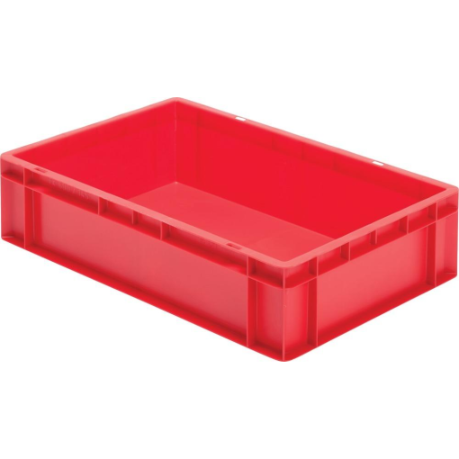 Transport-Stapelkasten 600x400x145 mm rot, geschlossen ohne Griffloch