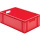 Transport-Stapelkasten 600x400x210 mm rot, geschlossen mit Griffloch