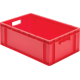 Transport-Stapelkasten 600x400x210 mm rot, geschlossen mit Griffloch
