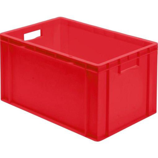 Transport-Stapelkasten 600x400x320 mm rot, geschlossen mit Griffloch