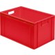 Transport-Stapelkasten 600x400x320 mm rot, geschlossen mit Griffloch