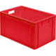Transport-Stapelkasten 600x400x320 mm rot, geschlossen mit Griffloch