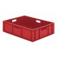 Transport-Stapelkasten 800x600x210 mm rot, geschlossen mit Griffloch
