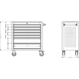 Werkstattwagen 910x480x1000mm FORUM