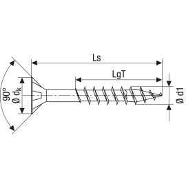 1000 Stk. ABC-Spax PZ TG verzinkt 3,5 x 35