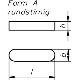 Passfedern DIN 6885 Stahl blank Form A