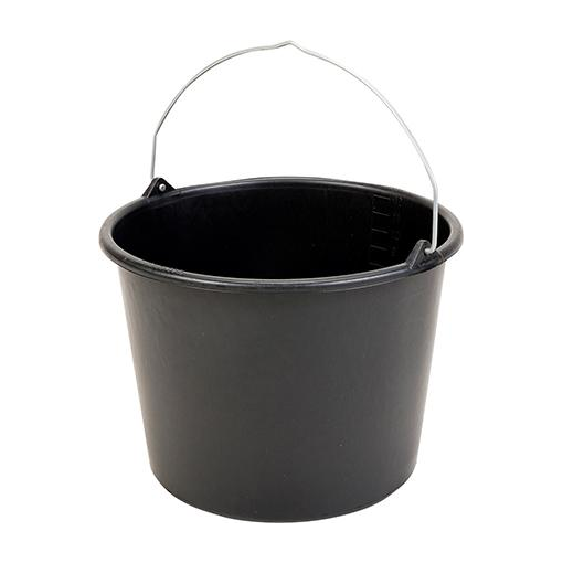 Baueimer schwarz Knopfbügel, L-Skala 20 l