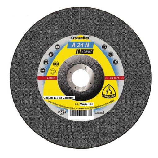 1 Stück Trennscheibe A24N Supra 230 x 3 x 22,23 gekröpft Klingspor