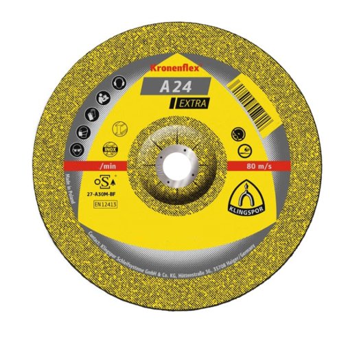 1 Stück Schruppschreibe A24 Extra Metall 125 x 6 x 22,23 mm gekröpft Klingspor