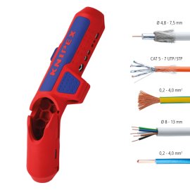 KNIPEX ErgoStrip® Kabelentmanteler / Abisolierwerkzeug 16 95 02 SB
