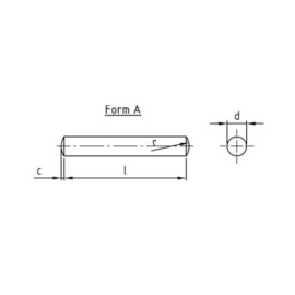25 Stück Zylinderstifte DIN 7 Edelstahl A1 12x20