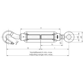 Spannschloß DIN 1480 galv. verzinkt Haken/Öse