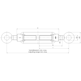 1 Stk. Spannschloß DIN 1480 galv. verzinkt Öse/Öse M 10