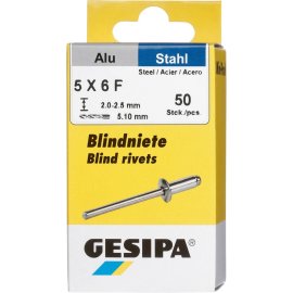 Blindniete Mini-Pack Alu/Stahl Flachrundkopf