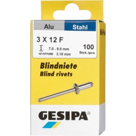 Blindniete Mini-Pack Alu/Stahl Flachrundkopf