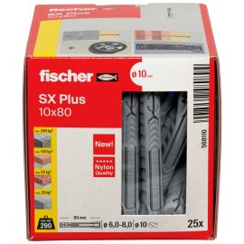 25 Stück Fischer Spreizdübel SX Plus 10x80 mm