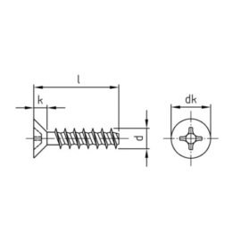 500 Stück Senkkopfschrauben für Thermoplaste A2 3,5x14