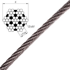 1 Rolle Drahtseil Edelstahl A4 mittelweich 7X7