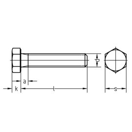 25 Stück Sechskantschrauben DIN 933 8.8 galv. verzinkt M10 x 180