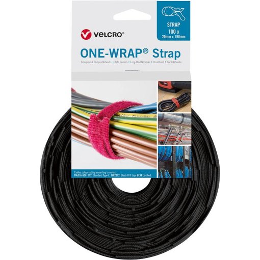 Klettkabelbinder ONE-WRAP® Strap schwarz 330 mm 100 Stück