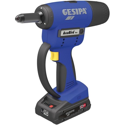 Gesipa Blindniet-Setzgerät AccuBird® Pro CAS mit 1 Li-Ion Akku 18V - 2,0 Ah / Ladegerät in L-Boxx